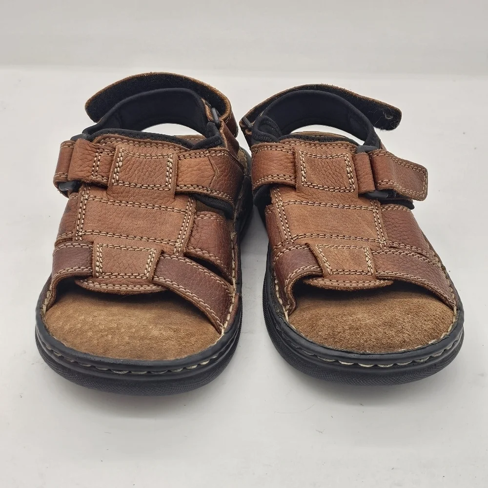 Hush Puppies Kids Brown Leather Open Toe Sandals Size 4
